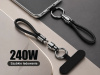 Extralink Smart Life Cable 240W Usb-C - Usb-C Keychain, 22CM, Nylon Braided, Black