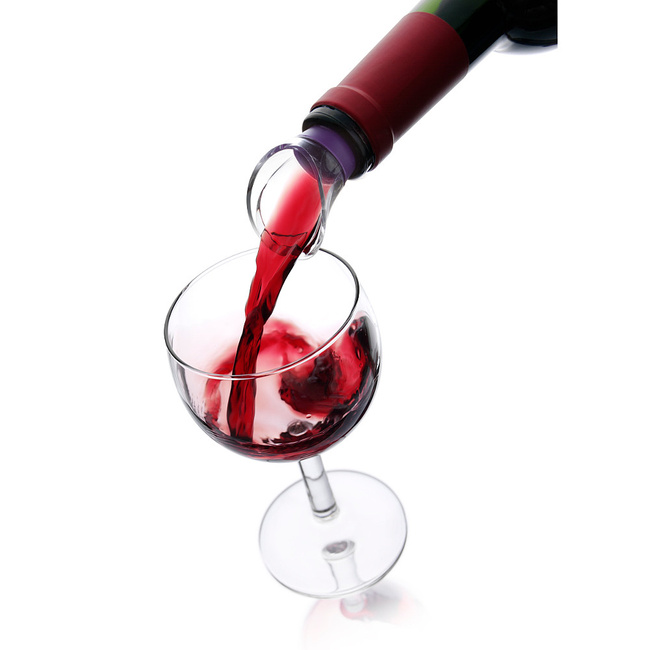 Nalewak do wina Vacu Vin Crystal, czarny, zestaw 2 sztuk