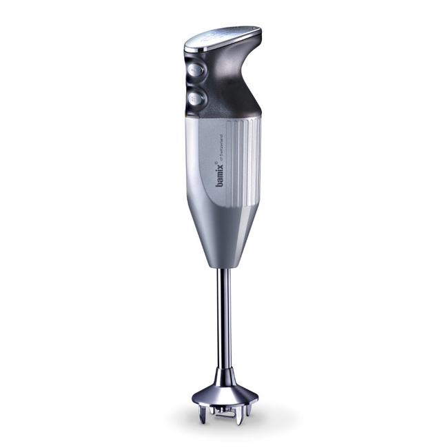 Blender ręczny Bamix Deluxe M160 z młynkiem w zestawie - srebrny - Outlet