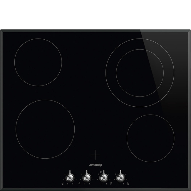 Smeg - Płyta kuchenna Classica Se364Etbm Czarne szkło.