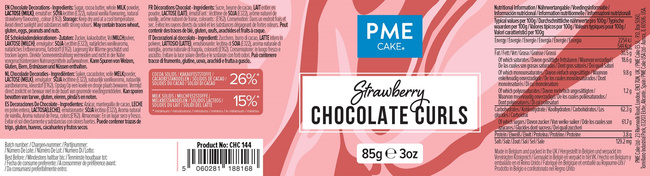 Wiórki czekoladowe o smaku truskawki 85 g