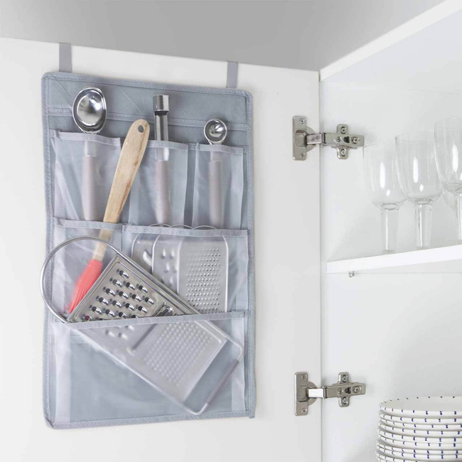 Organizer na drzwi szafki 28 x 43 cm szary - Rayen