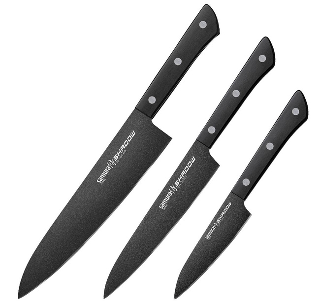 Samura Shadow zestaw 3 noży Chef Paring Utility