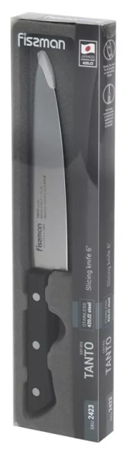 Nóż do plastrowania Fissman Tanto 16 cm, stal 3Cr13, czarna rękojeść