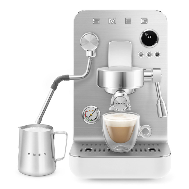 Smeg - Ekspres do kawy, Kolbowy ekspresy do kawy, Kolbowe, Minipro Emc02whmeu Biały (Mat)