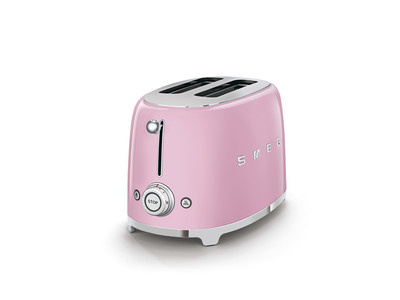 Smeg - Toster, Dwie Kromki, Pastelowy Róż Tsf01pkeu 50'S Style