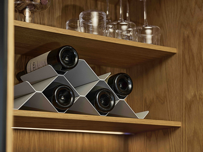 Stojak na wino Zone Denmark Rocks na 9 butelek, modułowy, szary