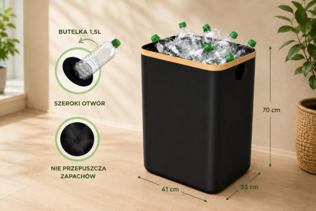 Extralink Black Forest | Kosz na butelki zwrotne | Składany kosz z otworem, 100L