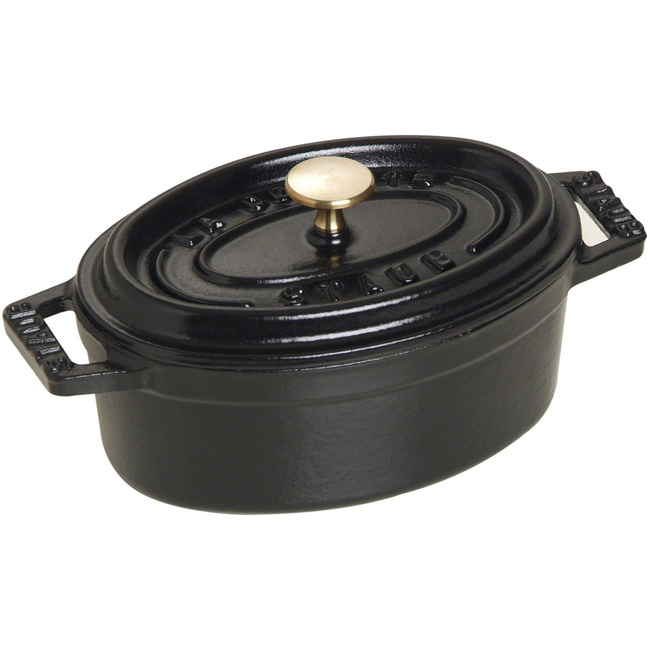 Staub Mini Cocotte Mini Garnek Żeliwny Owalny 250 Ml, Czarny