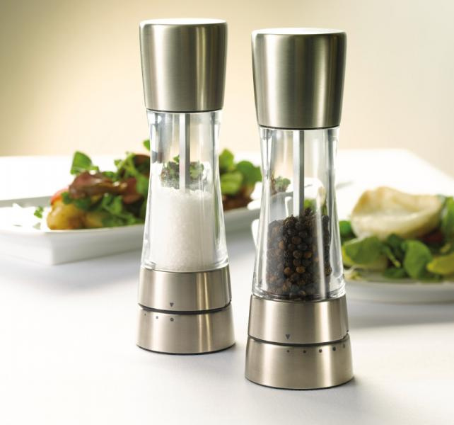 Zestaw młynków krokowych do soli i pieprzu Derwent kolor stalowy - Cole&Mason
