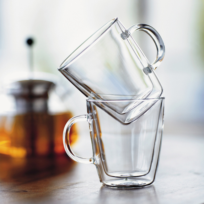 Kubki z podwójną ścianką Bistro 300 ml 2 szt. transparentne