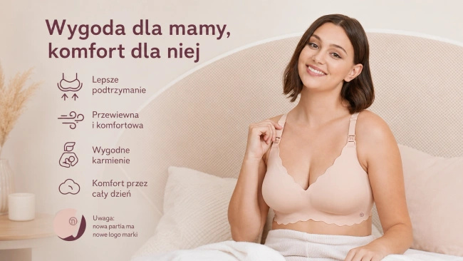 Biustonosz do karmienia Momcozy YN46 Seamless Support Floral, beżowy, rozmiar S