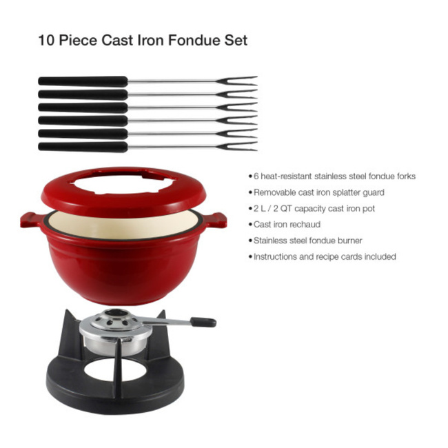 Swissmar Fondue Lucerne, Żeliwo, Czerwony