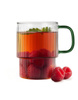 Szklanki ryflowane z zielonym uchem 350 ml Livio zestaw 2 szt Vialli Design