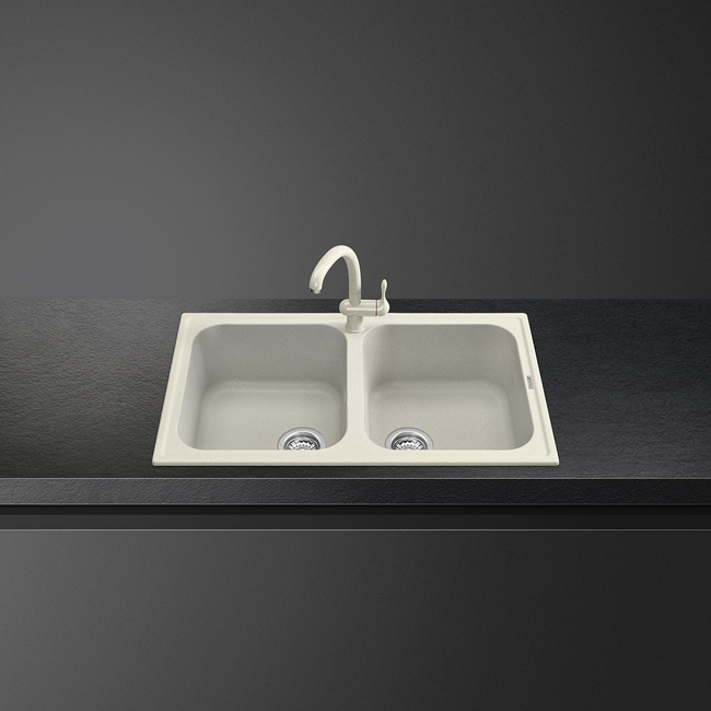 Smeg - Zlewozmywak Kompozytowy Rigae Lz862p Kremowy