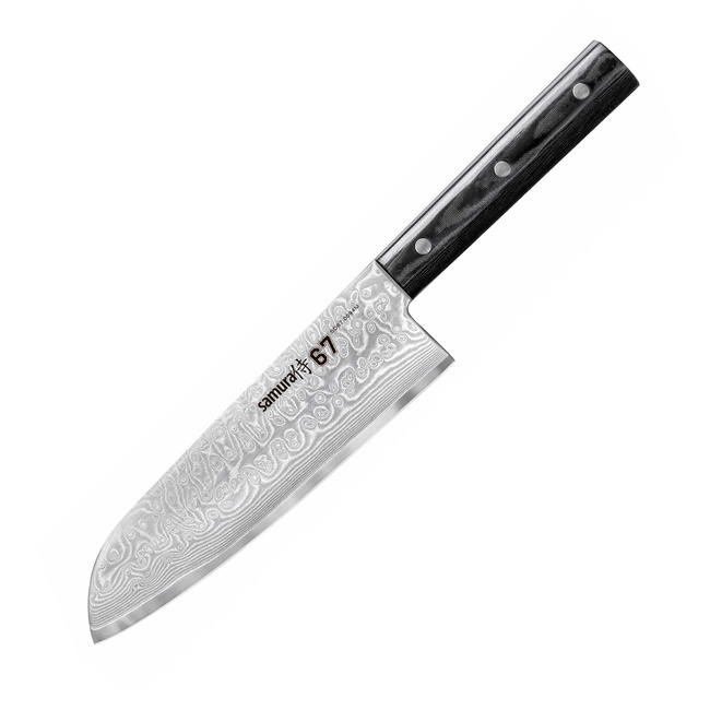 Samura Damascus 67 Nóż Santoku Hollow Ground Mikar - Samura