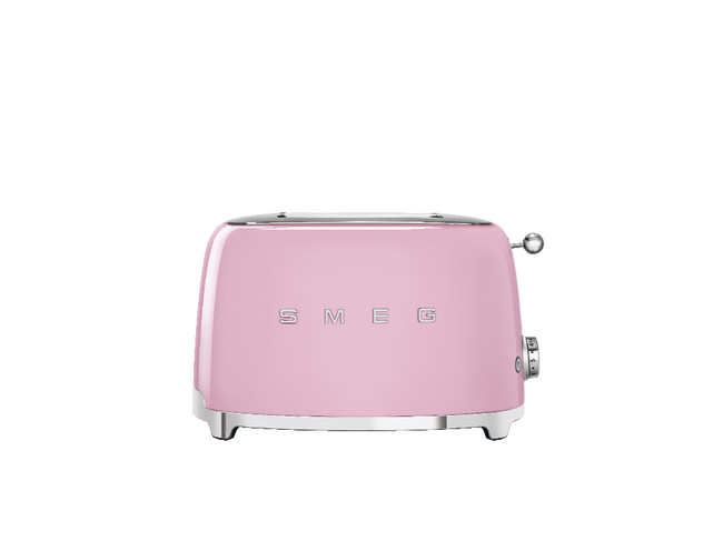 Smeg - Toster, Dwie Kromki, Pastelowy Róż Tsf01pkeu 50'S Style