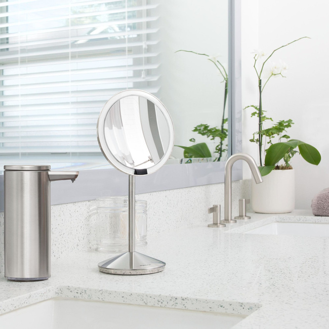 Lustro sensorowe mini z pokrowcem stal matowa - Simplehuman