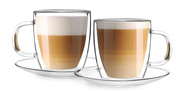 Komplet 2 filiżanek ze spodkami z podwójną ścianką 250ml Amo 27565 - Vialli Design