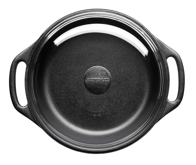 Garnek żeliwny Skeppshult 4 l ze szklaną pokrywą, 25 cm