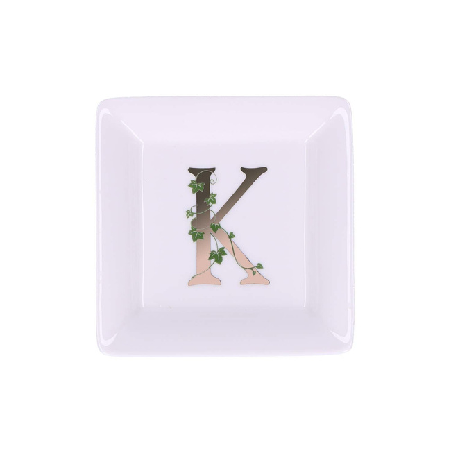 Talerzyk Kwadratowy 10 cm, Wzór K - La Porcellana Bianca