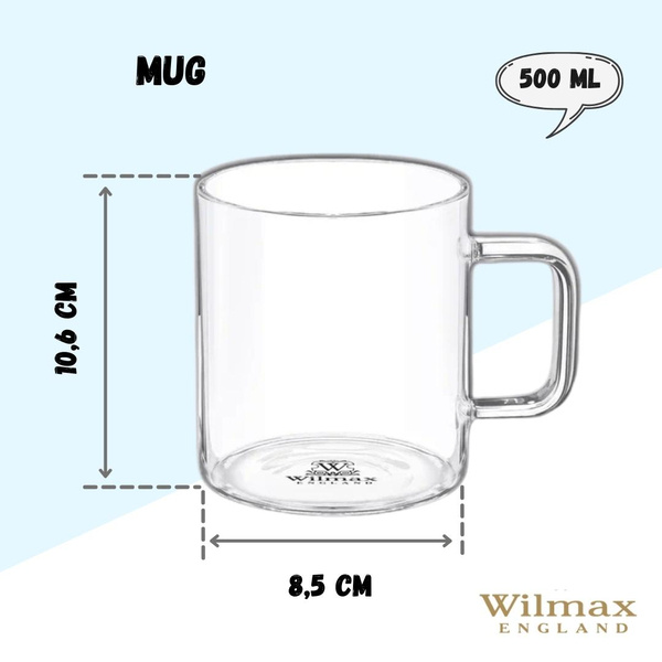 Kubek szklany 500 ml, Wilmax