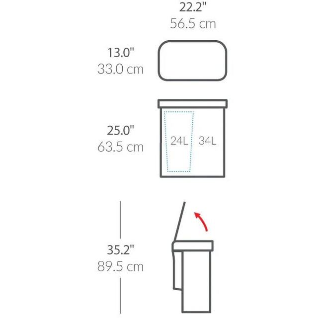 Automatyczny kosz do segregacji Simplehuman ST2050, 58 l, sterowany głosem