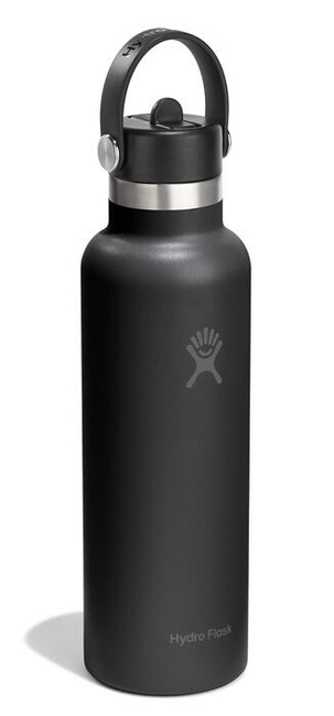Butelka termiczna Hydro Flask Standard Mouth 21 oz (621 ml) ze słomką Flex Straw, czarna