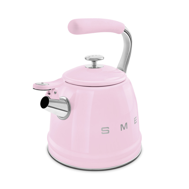 Smeg - Czajnik z gwizdkiem, pastelowy róż 50's style WKF01PK.