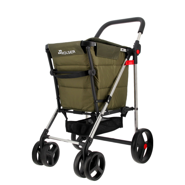 Wózek na zakupy Rolser Basket Freno Polar 4B2, khaki, 4 koła, torba 58 l