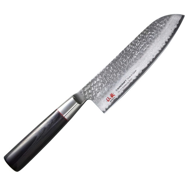 Nóż Santoku Suncraft Senzo Classic SZ-04, 16,7 cm, VG-10, młotkowany