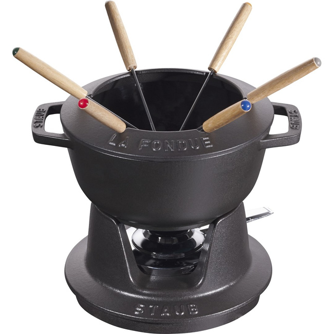 Zestaw do fondue 18 cm, czarny - Staub