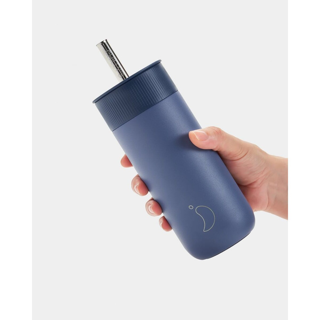 Termiczny Kubek 2w1 Ze Słomką | 500ml | Granatowy - Chilly's Bottles