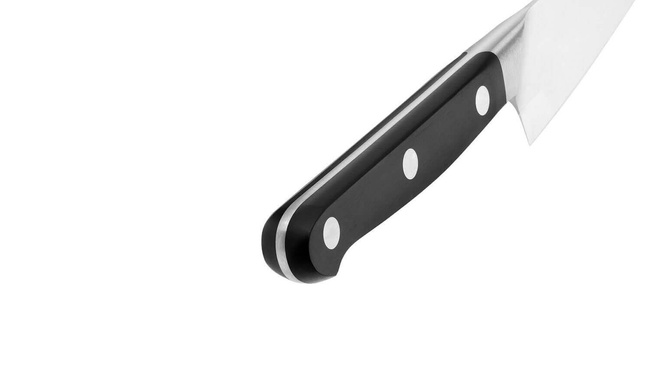 Nóż santoku ZWILLING Pro z rowkami 18 cm, stal FRIODUR, rękojeść z 3 nitami