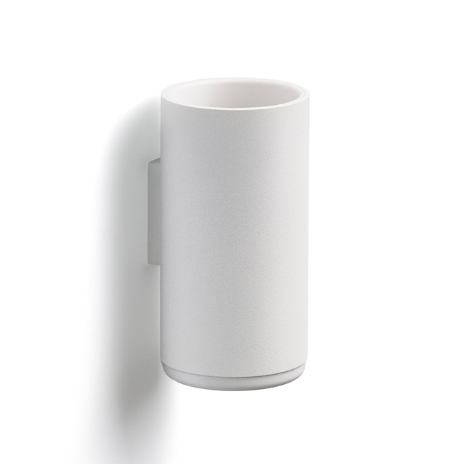 Kubek ścienny na szczoteczki Zone Denmark Rim, biały, aluminium