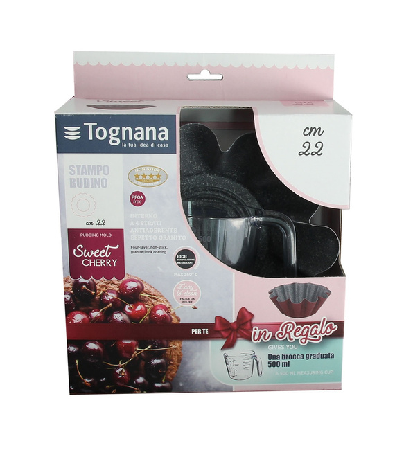 Blacha bordowa 22cm i dzbanek 500ml szklany - Tognana