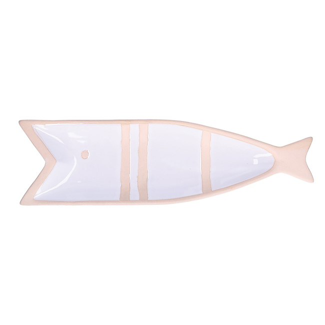 Rituali Domestici Pelagicoillogico Talerz ryba biały 38.5 x 11 x 3 cm