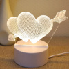 Extralink Home | Lampka nocna przebite serca 3D | Iluzja optyczna do sypialni USB