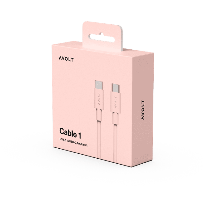 Kabel 1 Usb C Do Ładowania Usb C, 2 M - Różowy - Avolt