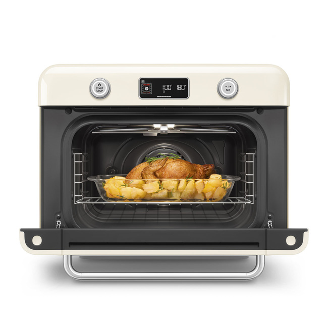 Smeg - Piekarnik nablatowy z funkcją pary (100%) COF01CREU 50's Style - kremowy