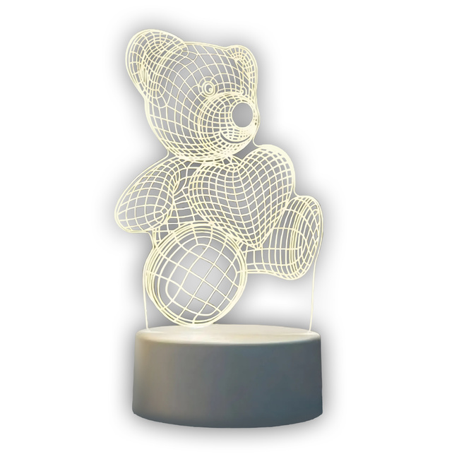 Extralink Home | Lampka nocna Miś Serce 3d | Iluzja optyczna do sypialni Usb