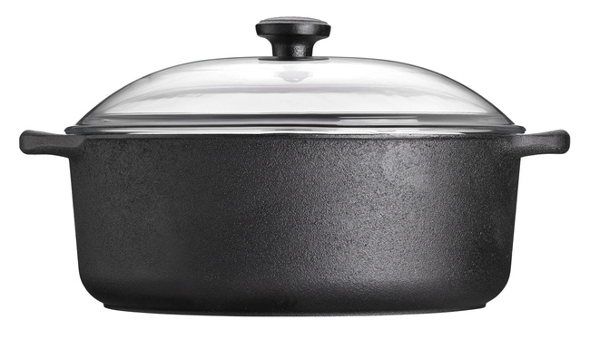 Garnek żeliwny Skeppshult 5,5 l ze szklaną pokrywą, 30 cm