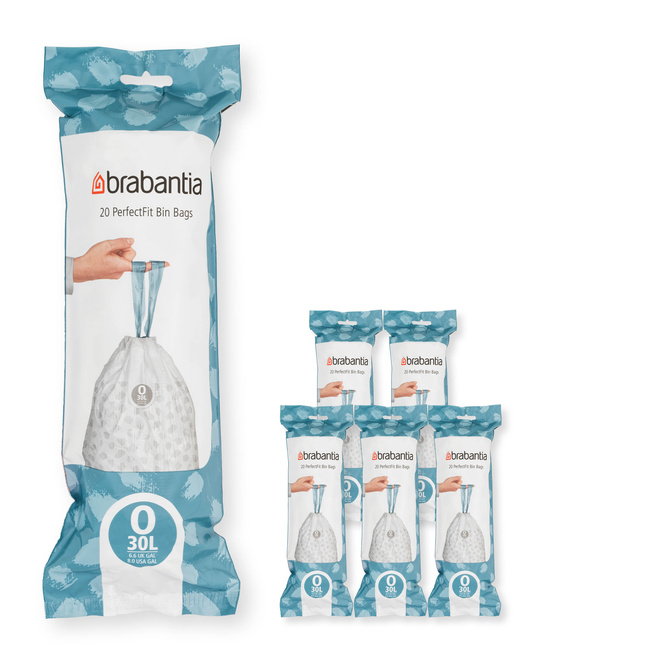 Worki na śmieci Brabantia PerfectFit rozmiar O, 30 l, 120 sztuk