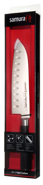 Samura MO-V Nóż Santoku Hollow Ground Ostrze 18 cm