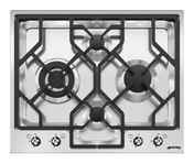 Smeg - Płyta kuchenna CLASSICA PGF64-4 Stal nierdzewna (chromowane pokrętła)