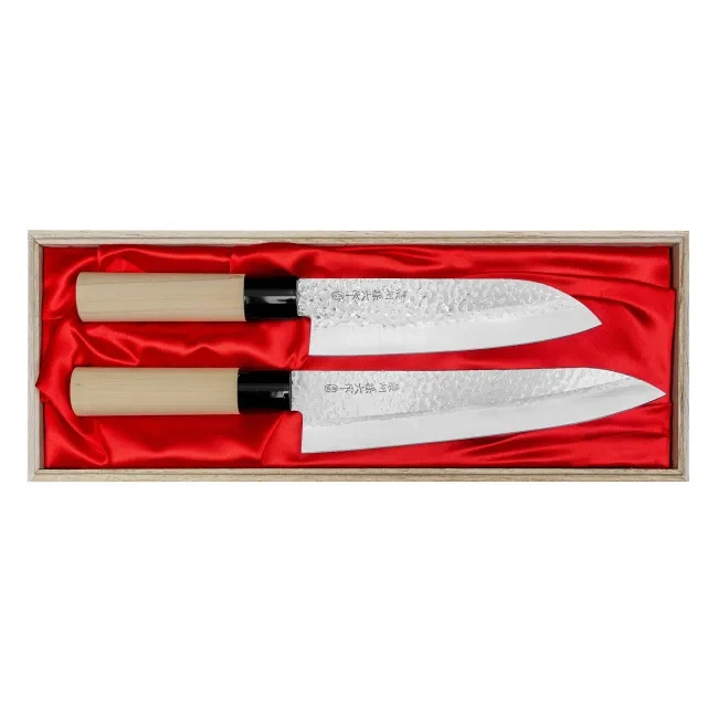Satake Magoroku Seki zestaw noży szefa kuchni i santoku - japońskie ostrza do profesjonalnego gotowania