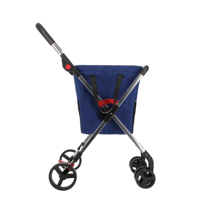 Wózek na zakupy Rolser Mini Basket MF M4B, niebieski, 4 koła, torba 40 do 59 l