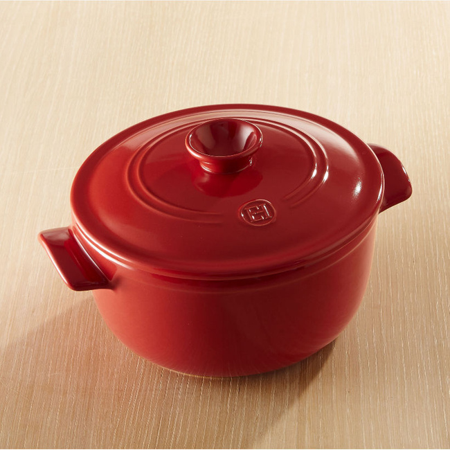 Okrągły Garnek Ceramiczny 5,3l - Czerwony - Emile Henry
