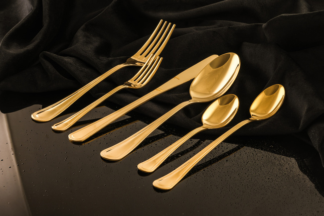 Komplet 24 szt. sztućców dla 4 osób Luce złoty - Kulig