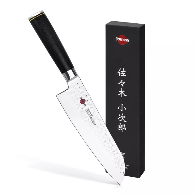 Fissman Sasaki Kojiro Nóż Kuchenny Santoku 18 cm Stal AUS-8 Rękojeść G10